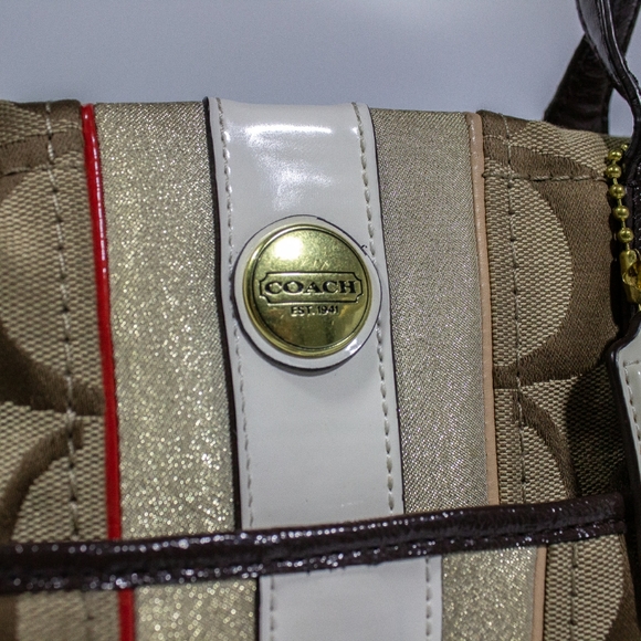 Coach Signature Multi Stripe Tote F24666 - Picture 2 of 5